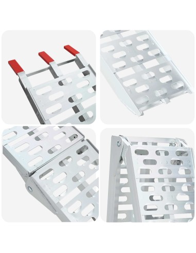 Ramp di Carico 2 pcs Argento 222 x 28 x 5 cm Alluminio