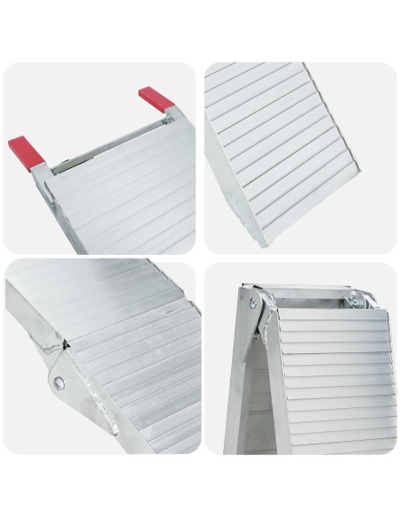 Ramp di Carico 2 pcs Argento 205 x 28 x 5 cm Alluminio