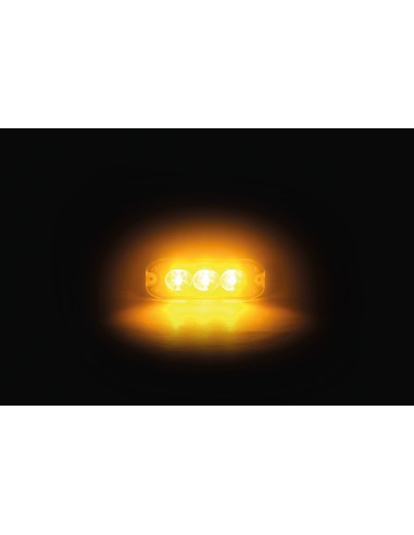Luce di segnalazione multifunzione a 3 Led, 9/32V - 80x29 mm - Arancio