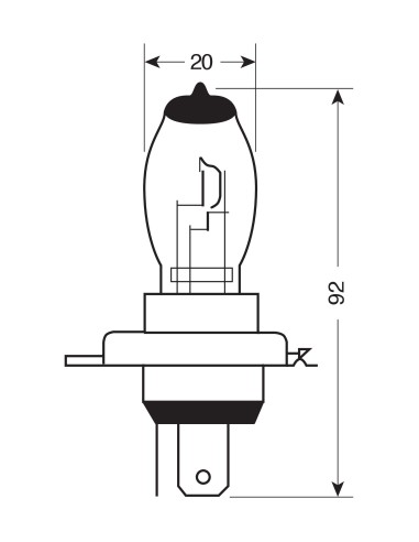 24V Lampada alogena Xenium Race - (H4) - 90/100W - P43t - 2 pz  - D/Blister