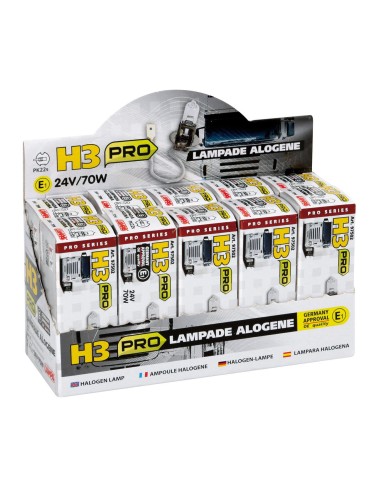 24V Lampada alogena Pro - H3 - 70W - PK22s - 1 pz  - Scatola