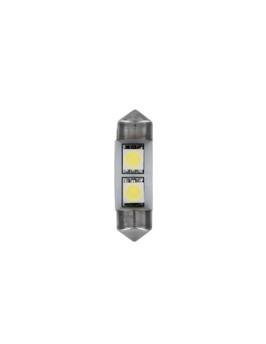 24/28V Led Series - 2 SMD x 3 chips - 10x31 mm - SV8,5-8 - 20 pz  - Busta - Bianco - Doppia polarità