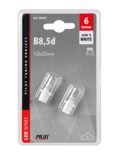 24V Lampada cruscotto 1 Led - B8,5d - 2 pz  - D/Blister - Bianco