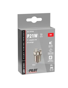 24/32V Led series - 10 SMD x 1 chip - (P21W) - BA15s - 1 pz  - Scatola - Rosso - Doppia polarità - Resistenza incorporata 2