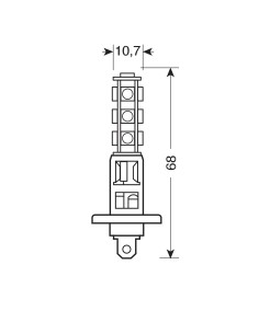 24/28V Hyper-Led 39 - 13 SMD x 3 chips - (H1) - P14,5s - 1 pz  - Scatola - Bianco 2