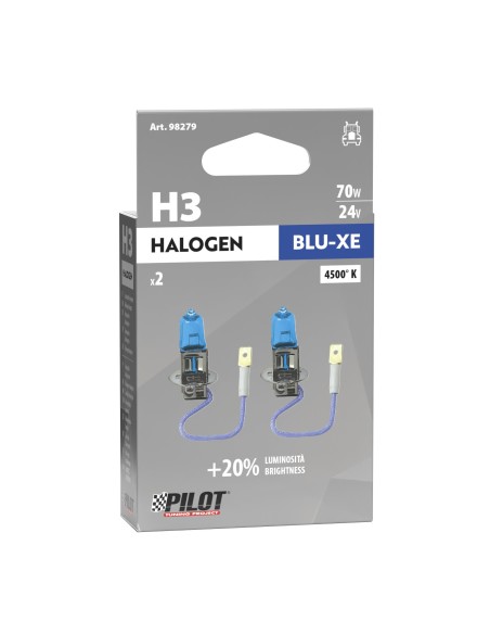 24V Lampada alogena Blu-Xe - H3 - 70W - PK22s - 2 pz  - Scatola