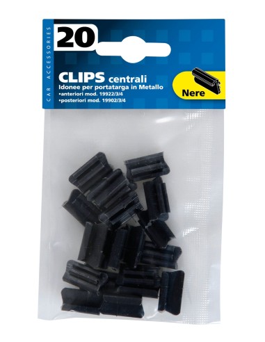 Set 20 clips centrali - Nero