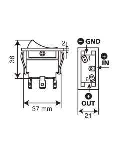 Interruttore con spia a Led - 12/24V - 20A 2