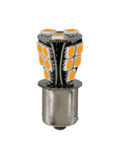 24V Led series - 18 SMD x 1 chip - (P21W) - BA15s - 1 pz  - Scatola - Arancio - Doppia polarità - Resistenza incorporata 2