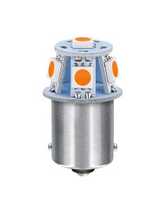 24V Led Series - 6 SMD x 1 chip - (R5W) - BA15s - 20 pz  - Scatola - Arancio - Doppia polarità
