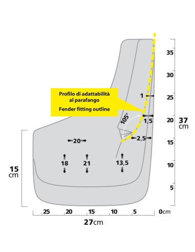Splash-Guards Contour SUV, paraspruzzi sagomati - Type 8
