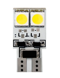 24V Hyper-Led 12 - 4 SMD x 3 chips - (T10) - Bifocus - W2,1x9,5d - 2 pz  - D/Blister - Bianco - Doppia polarità - Resistenza in