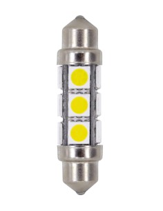 24V Led Series - 12 SMD x 3 chips - 11x41 mm - SV8,5-8 - 2 pz  - Scatola - Bianco - Doppia polarità