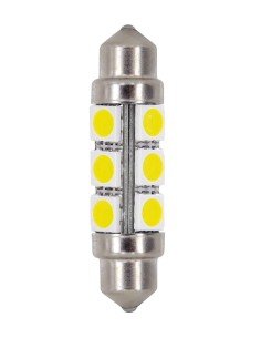 24V Led Series - 12 SMD x 3 chips - 11x41 mm - SV8,5-8 - 2 pz  - Scatola - Bianco - Doppia polarità 2