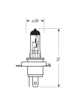 24V Lampada alogena - H4 - 75/70W - P43t - 1 pz  - Scatola 2