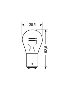 24V Lampada 2 filamenti - P21/5W - 21/5W - BAY15d - 10 pz  - Scatola 2