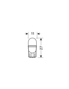 24V Micro lampada 1 Led - (T10) - W2,1x9,5d - 2 pz  - D/Blister - Blu 2