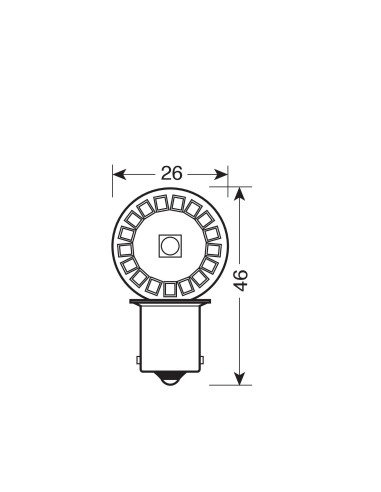 24V Led Series - 34 SMD x 3 chips - (P21W) - BA15s - 2 pz  - Scatola - Bianco