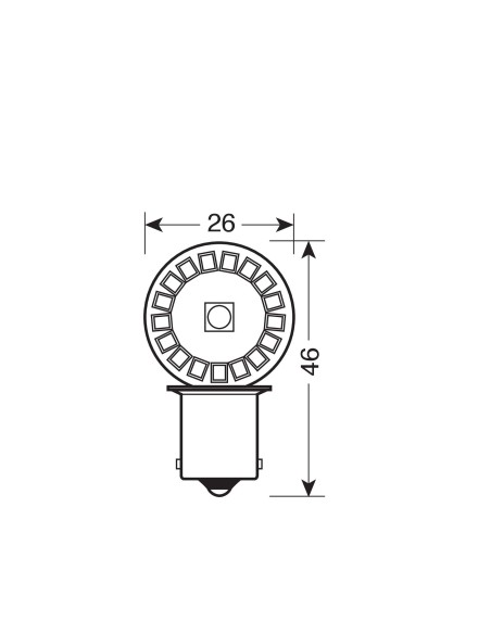 24V Led Series - 34 SMD x 3 chips - (P21W) - BA15s - 2 pz  - Scatola - Bianco